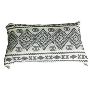 Callisto Home Pillow Beaded Tassels Embroidered Black White Duck Feather Large